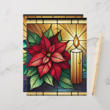 Poinsettia & Candle Stettle Glass Scrapbook