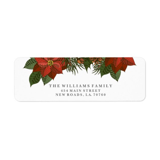 Poinsettia Christmas Address Labels (Vorne)
