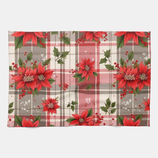 Poinsettia, Christmas, Author Natasha Us   Geschirrtuch (Horizontal)