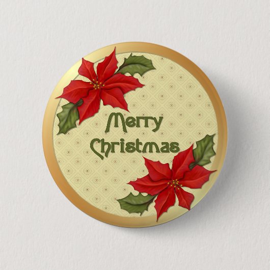 Poinsettia Christmas Button (Vorderseite)