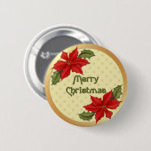 Poinsettia Christmas Button (Vorne & Hinten)