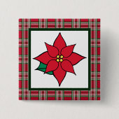 Poinsettia Christmas Button Button (Vorderseite)