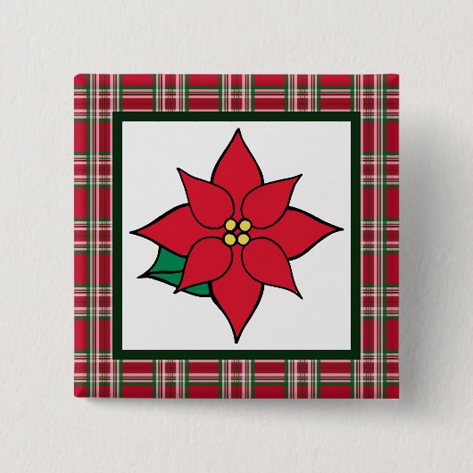 Poinsettia Christmas Button Button (Vorderseite)