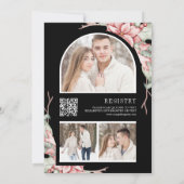 Poinsettia Christmas Candle Black Brautparty Einladung (Rückseite)