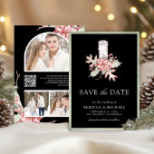 Poinsettia Christmas Candle Black Foto Save The Date