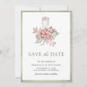 Poinsettia Christmas Candle Foto Wedding Save The Date (Vorderseite)