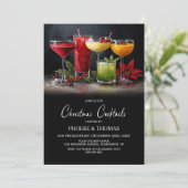 Poinsettia Christmas Cocktail Party Einladung (Stehend Vorderseite)