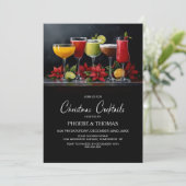 Poinsettia Christmas Cocktail Party Einladung (Stehend Vorderseite)