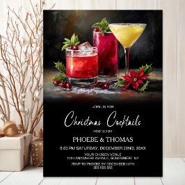 Poinsettia Christmas Cocktails Party Einladung