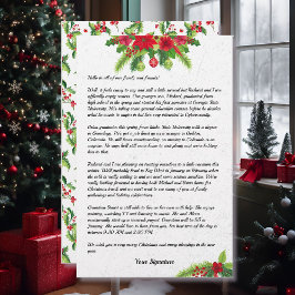 Poinsettia Christmas Family Newsletter - Ihr Text Briefpapier