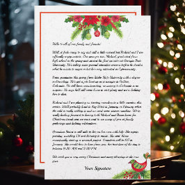 Poinsettia Christmas Family Newsletter - Ihr Text Briefpapier