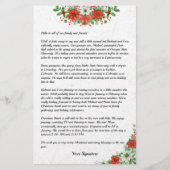Poinsettia Christmas Family Newsletter Ihr Text Briefpapier (Vorderseite)