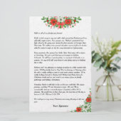 Poinsettia Christmas Family Newsletter Ihr Text Briefpapier (Stehend Vorderseite)