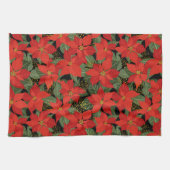 Poinsettia Christmas Floral Geschirrtuch (Horizontal)