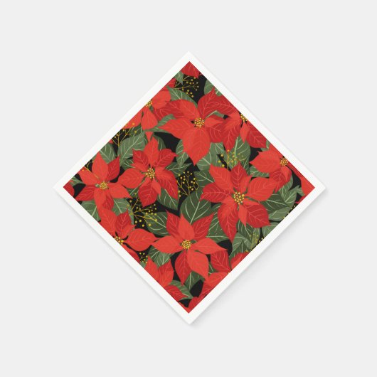 Poinsettia Christmas Floral Serviette (Ecke)