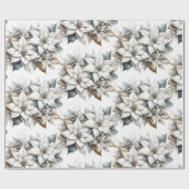 Poinsettia Christmas Floral Wrapping Paper Geschenkpapier (Flach)