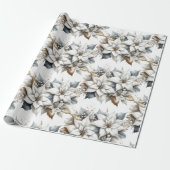 Poinsettia Christmas Floral Wrapping Paper Geschenkpapier (Ungerollt)