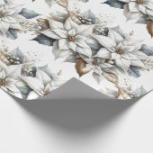 Poinsettia Christmas Floral Wrapping Paper Geschenkpapier (Ecke)