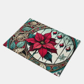 Poinsettia Christmas Flower Fußmatte (Schrägansicht)
