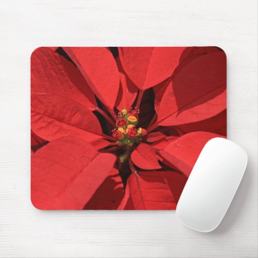 Poinsettia Christmas Flower Mousepad (Mit Mouse)