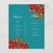 Poinsettia Christmas Invest Program Menu Aquamarin Flyer (Hinten)