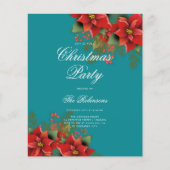 Poinsettia Christmas Invest Program Menu Aquamarin Flyer (Vorne)