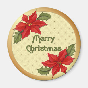 Poinsettia Christmas Magnet
