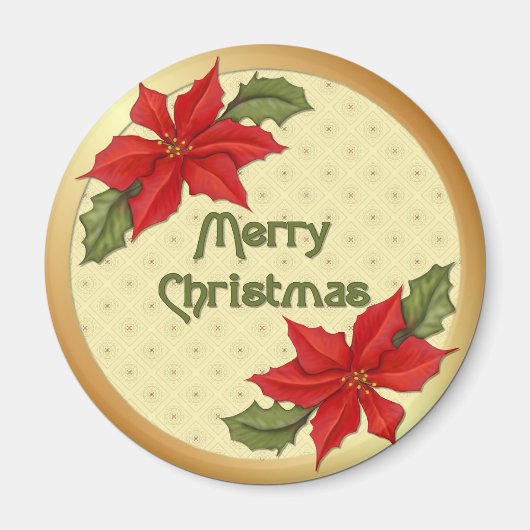 Poinsettia Christmas Magnet (Vorne)