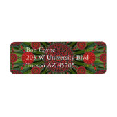 Poinsettia Christmas Mandala Array Mailing Label (Vorne)