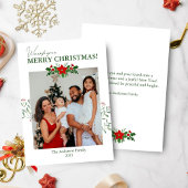 Poinsettia Christmas Photo Greeting Card Feiertagskarte