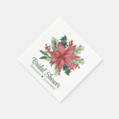 Poinsettia Christmas Red Floral Brautparty Serviette (Ecke)