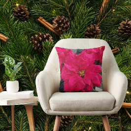 Poinsettia Christmas Throw Kissen