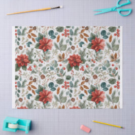 Poinsettia Christmas Tissue Paper Seidenpapier