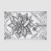 Poinsettia Christmas Unique Line Zeichnend Kunstwe Seidenpapier (Vorderseite)