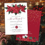 Poinsettia Christmas Watercolor Floral Wedding Inv Einladung<br><div class="desc">Elegante Poinsettia Weihnachten Aquarell Blumen Hochzeit Einladung. Passen Sie Namen,  Daten und Informationen an.</div>