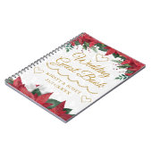 Poinsettia Christmas Winter Wedding Guest Book Notizblock (Linke Seite)