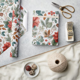 Poinsettia Christmas Wrapping Paper Geschenkpapier