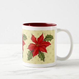 Poinsettia Christmas Zweifarbige Tasse