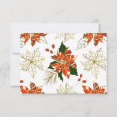 Poinsettia Citrus Gold Winter Wedding UAWG RSVP Karte (Rückseite)