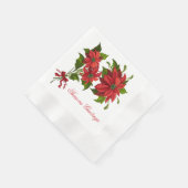 Poinsettia Cocktail Serviette (Ecke)