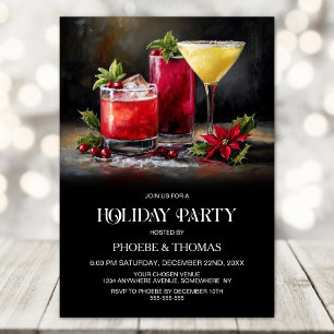 Poinsettia-Cocktails-Feier zur Weihnachtszeit Einladung