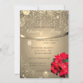 Poinsettia, Confetti Company Christmas Party Einladung (Vorderseite)