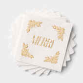 Poinsettia Corners Merry Design Servietten Mit Folie (Insitu (Gestapelt))