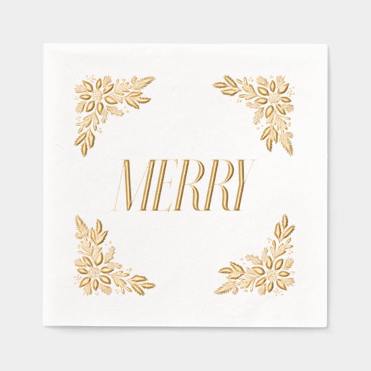Poinsettia Corners Merry Design Servietten Mit Folie (Vorderseite)