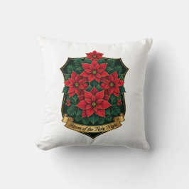 Poinsettia Crest T-Shirt Kissen