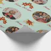 Poinsettia & Custom Foto Geschenkpapier (Ecke)