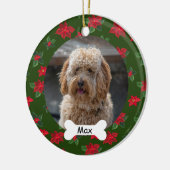 Poinsettia Custom Pet Puppy Dog Foto Keramik Ornament (Links)