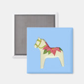 Poinsettia Dala Horse Magnet (Vorderseite/Rückseite)