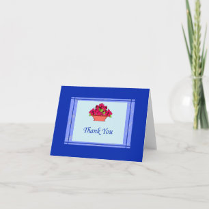 Poinsettia Dankeschön Karte mit blauer Grenze