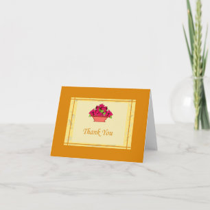 Poinsettia Dankeschön-Karte mit gelber Grenze Dankeskarte